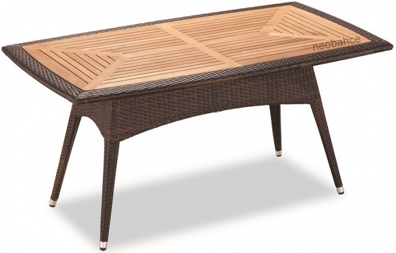 NEO-DR119 Teak Table top Rectangle Rattan Table