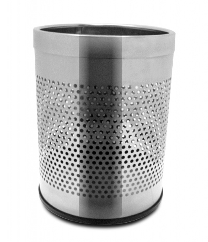 NEO-113P Stainless Hooped See-Trash Can 