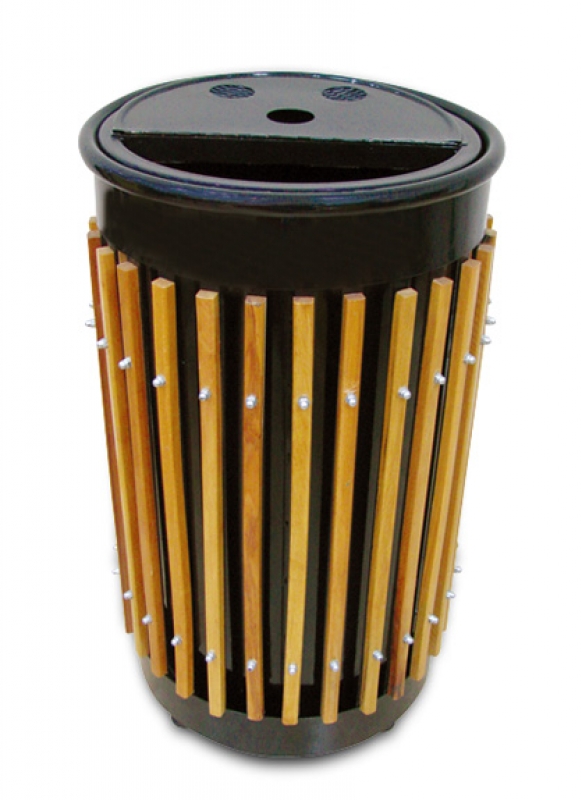 NEO-119A Wooden Laminate Cage-Shaped Trash Can