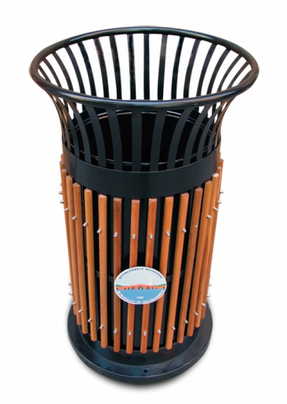NEO-105 Wooden Cage-Shaped Trash Can