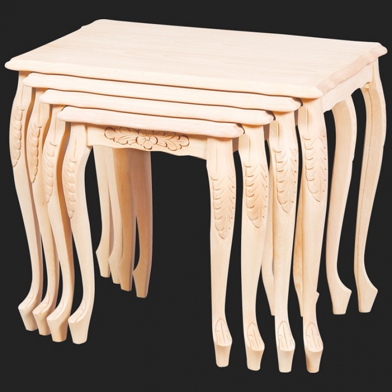 NEO-2119 Lukens-Leg Carved Nesting Table 
