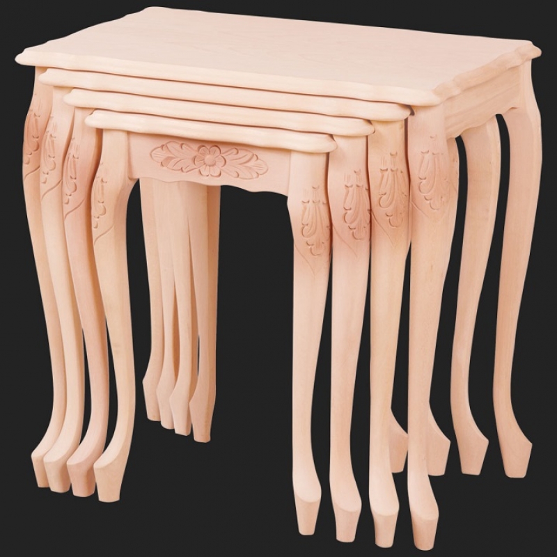 NEO-2120 Tall Lukens-Leg Carved Nesting Table